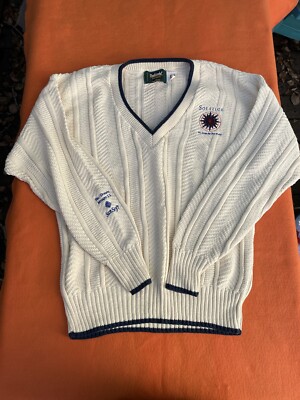 VINTAGE 1990's SUN SOFT SOLSTICE SITE MANAGER 2.3 EMPLOYEE CARDIGAN SWEATER LRG