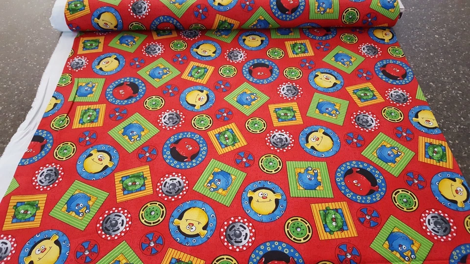 Monster Truck Mania BTY Desiree's Designs Quilting Treasures Red - Image 3 of 3