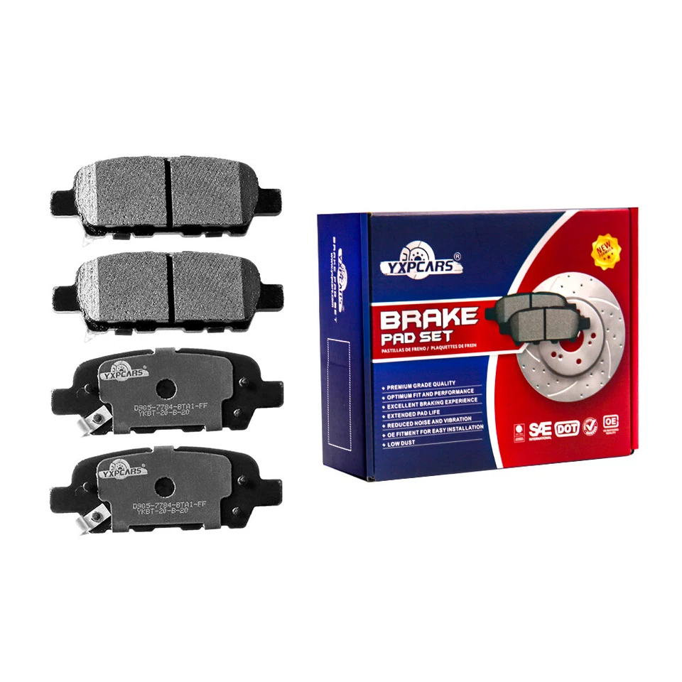 Pastilha de freio dianteira e traseira de cerâmica para 2014 2015 2016 2017 2018 2019 Nissan Rogue - Imagem 3 de 4