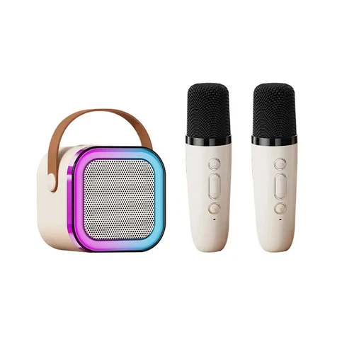 Portable Mini Karaoke Machine Bluetooth Speaker Kids with 2 Wireless Microphone - Picture 8 of 13
