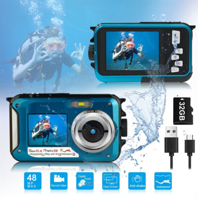 Unterwasserkamera Wasserdichte Digitalkamera HD 2.7K 48MP Unterwasser Kamera