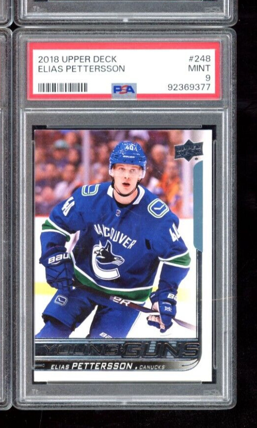2018 UPPER DECK ELIAS PETTERSSON YOUNG GUNS RC #248 PSA 9