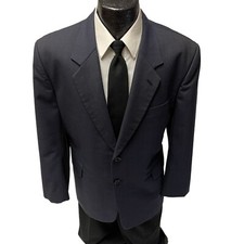 Vtg 60's BESPOKE Navy Blue Sport Coat ROCKABILLY Jacket STATIC Stripe Blazer