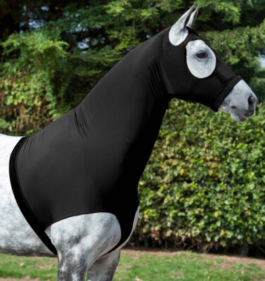 LeMieux Lycra Kapuze Anti-Reibung 4-Wege Stretch Reißverschluss gepolstert reibungsfrei schwarz XS-XL