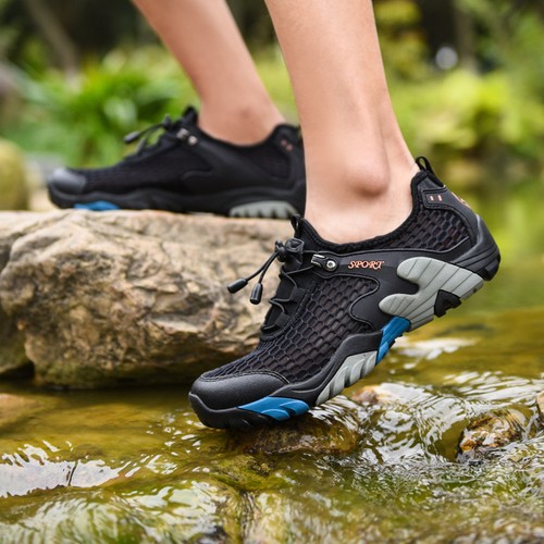 Mens Mesh Sports Shoes Wading Beach Outdoor Quick-Drying Waterproof Hiking  Shoes | eBay