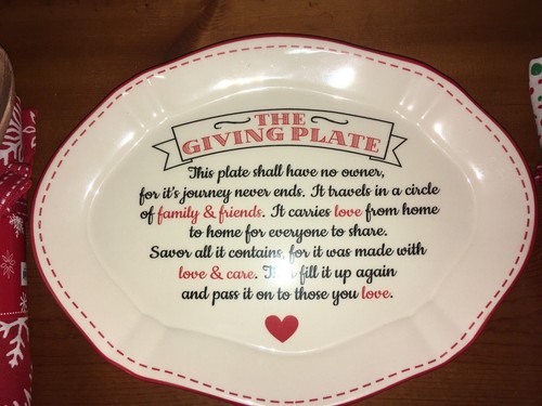 Ceramic Holiday Giving Plate "This Plate Shall Have No Owner" sentiment New Box - Picture 2 of 3