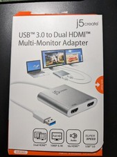 j5create USB to HDMI Adapter - Dual HDMI USB 3.0 Multi-Monitor Cable  4K Ultra
