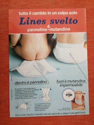 ORIGINAL ADVERTISING DIAPERS ''LINES SVELTO'' 1978