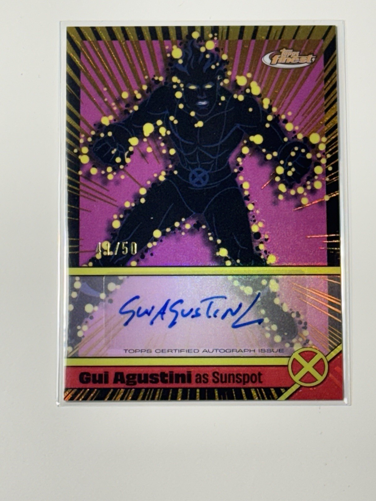 2025 Topps Finest X-Men '97 Gui Agustini Sunspot Voice Actor Auto Gold /50!!