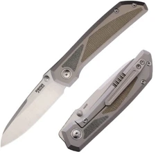 Pena Mula Knives Folding Knife 3.25" M390 Steel Blade Titanium/Micarta Handle