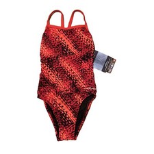 NWT Dolfin Women's size 24 swimsuit one 1 piece one Red Black New