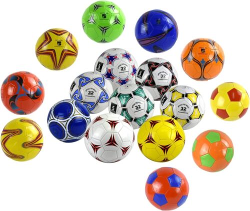 Football Size 5 Soccer Ball Traditional PU Leather - Afbeelding 1 van 10