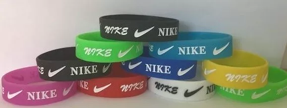Braccialetto Nike NUOVO braccialetto ballerino in silicone gomma bianco blu brac