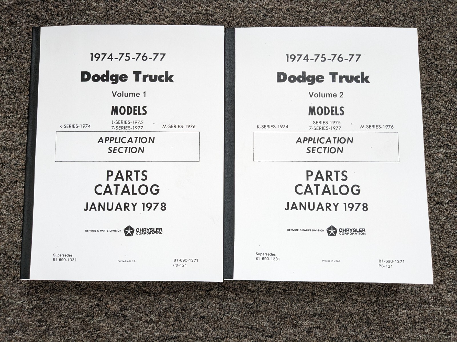 1977 Dodge M300 M400 M500 M600 Motorhome Cab & Chassis Parts Catalog