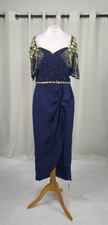 Virgos Lounge Laila Embellished Midi Dress Navy Size UK  10 LN061 MM 10