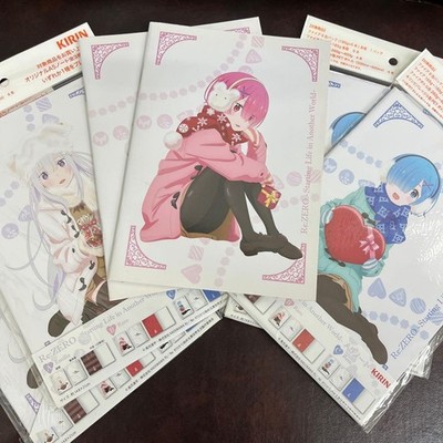 Re:Zero A5 Notebooks 6Pack: Emilia x2, Ram x2, Rem x2; Unopened (Ram slight