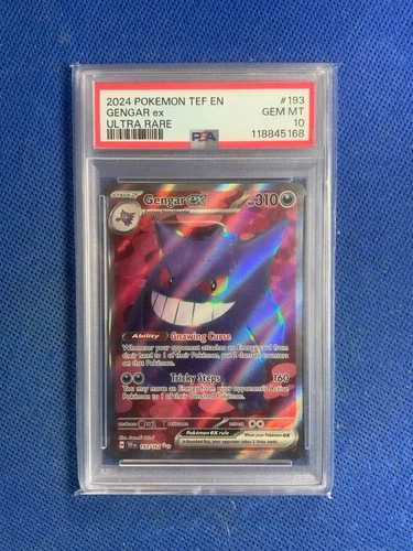 2024 POKEMON TEF EN-TEMPORAL FORCES ULTRA RARE #193 GENGAR EX PSA 10