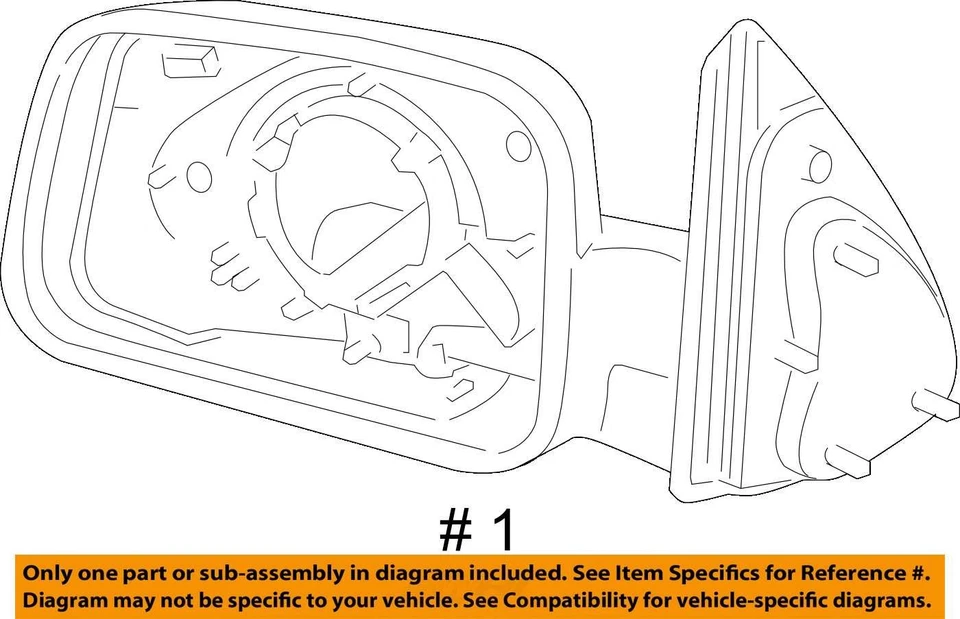SE ADAPTA A CHEVROLET HHR 2006-2007 ESPEJO RETROVISOR ASM-O/S RR (LH 2584855 - NUEVO OEM Foto 3 de 3