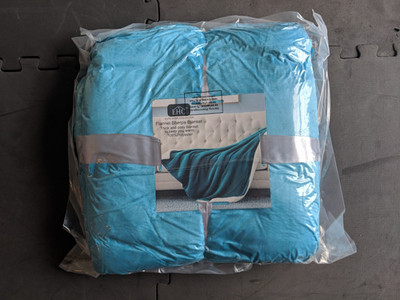 Teal Sherpa Fleece Überwurf Decke - 150x200cm - weich Plüsch warm - neu/versiegelt