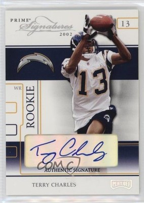 2002 Playoff Prime Signatures Authentic 29/145 Terry Charles Rookie Auto RC 1i3