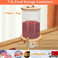 Rice Dispenser Airtight Storage Container Dry Food Storage 7.5L Capacity W/ CUP