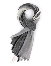 Color Block Fall Scarf for Men Long Neck Wraps Shawl Urbanstyle Blackgraybeige