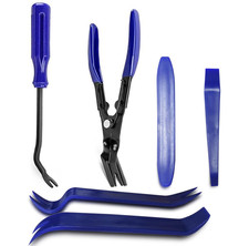 Upgraded 6PCS Car Trim Removal Tool Kit with Bag, Alloy Trim Clip Removal Plier 