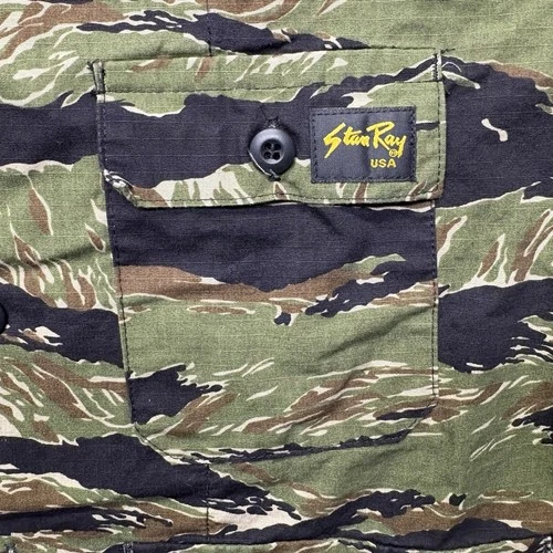 Stan Ray USA Tigerstripe Long Sleeve Ripstop Camo 4 Pocket Button-Up Size Large image 4