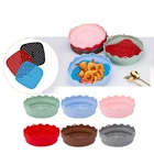 Round Air Fryer Silicone Pot Basket Mat Oven Baking Tray Grill Pan Accessories