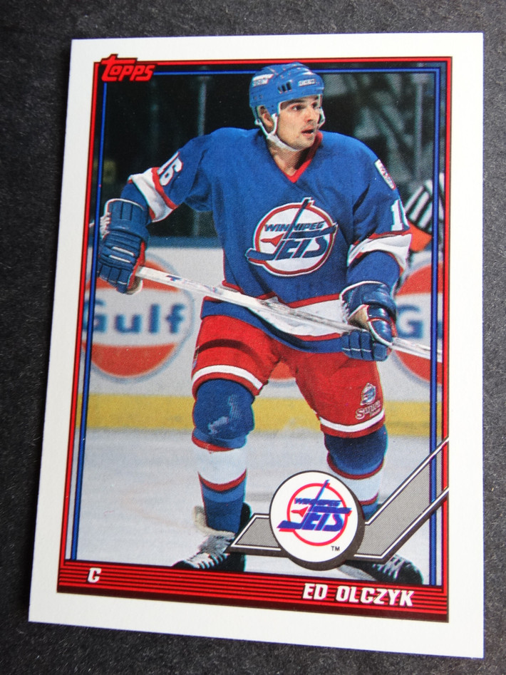 1991-92 Topps #182 Ed Olczyk Winnipeg Jets Hockey Trading Card