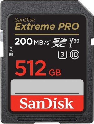 SanDisk Extreme PRO SDXC UHS-I Speicherkarte 512 GB (Geschwindigkeit 200 MB/s)