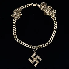 Mongolian Swastika Buddhist Symbol 925 Silver Necklace for Men Vintage RARE