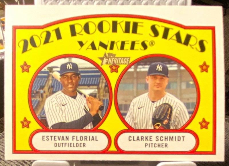 Topps 2021 Heritage Estevan Florial Clarke Schmidt #158 Rookie Stars MLB Yankees