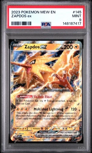 2023 POKEMON MEW EN-151 #145 ZAPDOS EX PSA 9