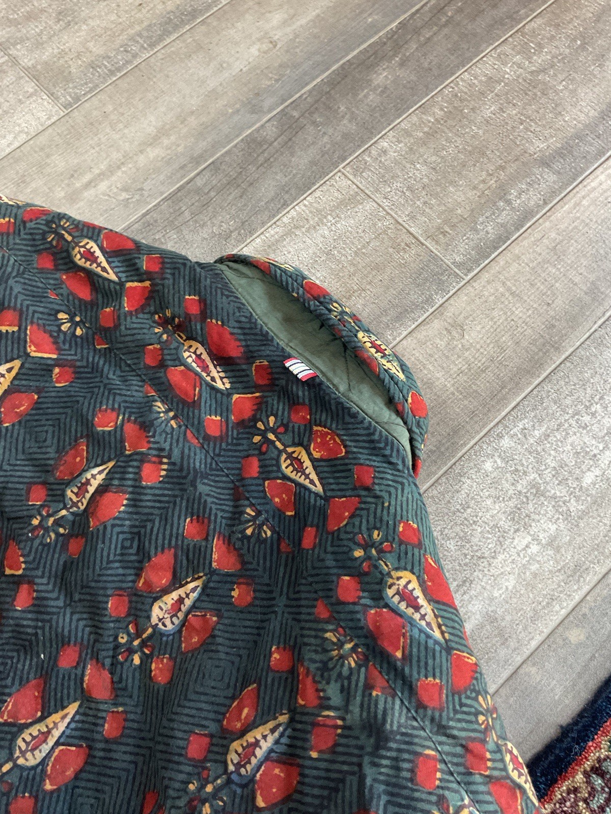 Kardo Shacket Pattern Printed Button Down Cotton … - image 9