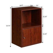 NEW Small Bookshelf with Door Bookcase Storage Cabinet Furniture Home Wood Short