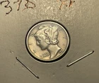 1937 D Mercury Dime XF+
