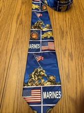 Men's United States Marines Raising the Flag  Armed Forces Necktie