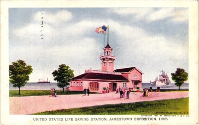 United State Life Saving Station Jamestown Expo 1907 Postcard Posted 1907