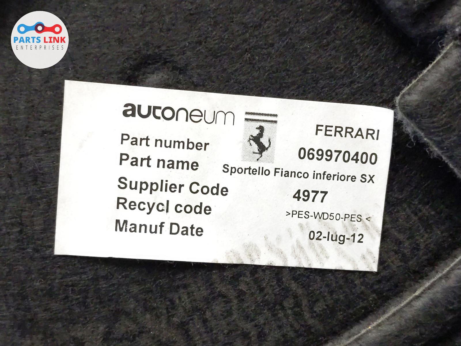 Ferrari California 30 2012-2014 Rear Left Side trim panel