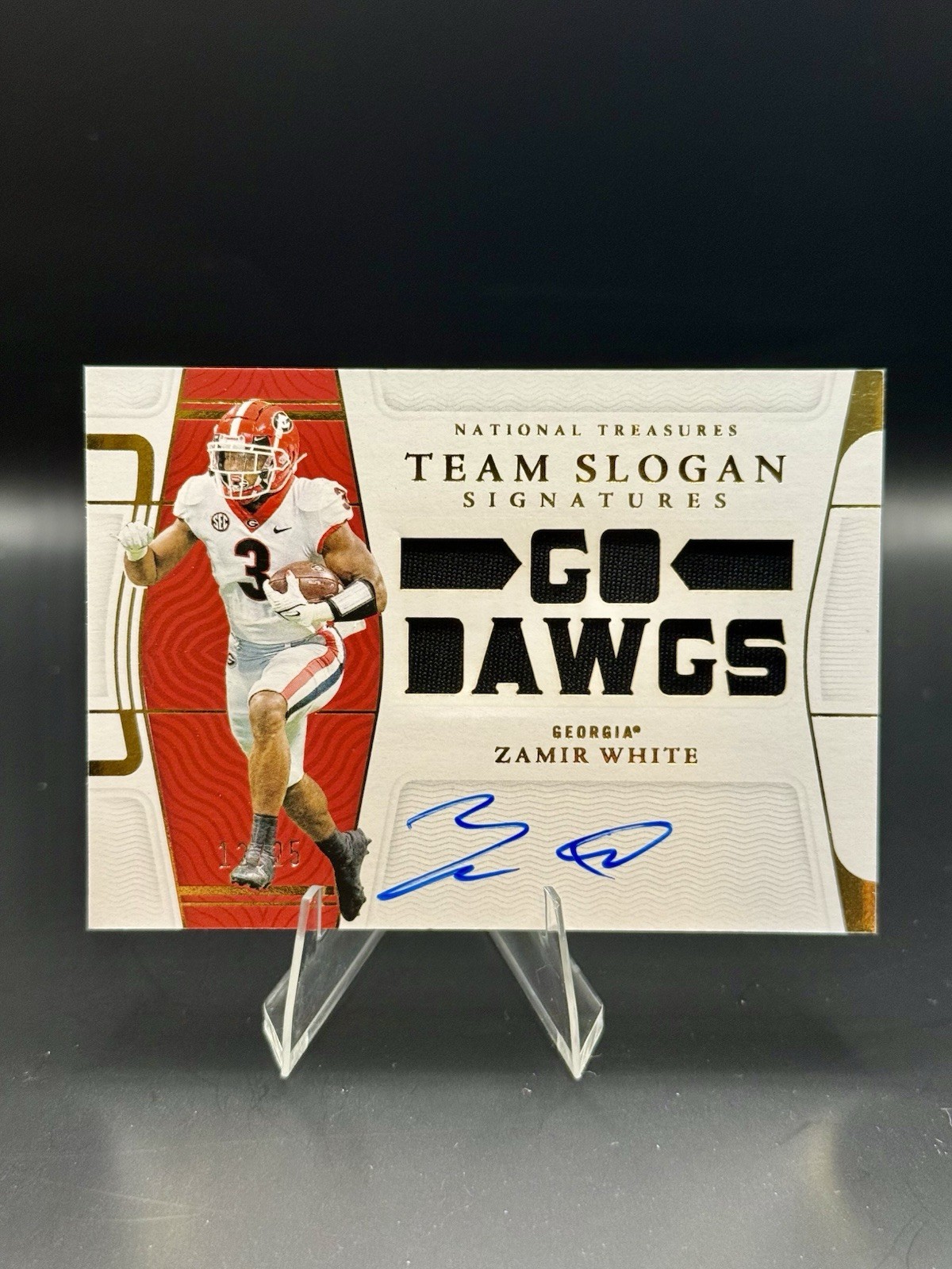 Zamir White Panini National Treasures Collegiate Team Slogan Signatures Die-Cuts #SLZAM Gold