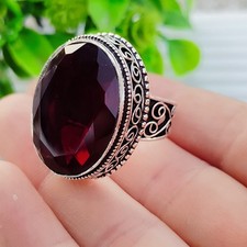 Red Garnet Ring Silver Ring 925 Sterling Silver Ring Women's Jewelry Ring