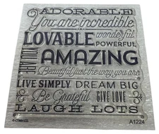 CTMH My Acrylix Acrylic Stamp A1224 Just The Way You Are Words Adorable Lovable