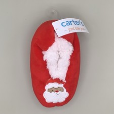 Carter's Unisex Toddler Santa Slippers Plush Faux Fur Size 4-5T