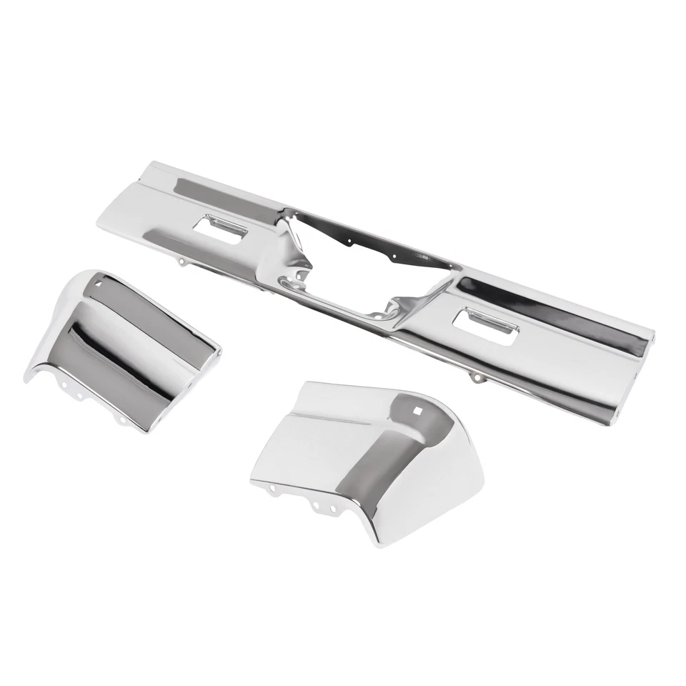 Fits Chevrolet Impala 1966 Rear Bumper Assembly Set Chrome Steel 3Pcs Foto 3 de 4