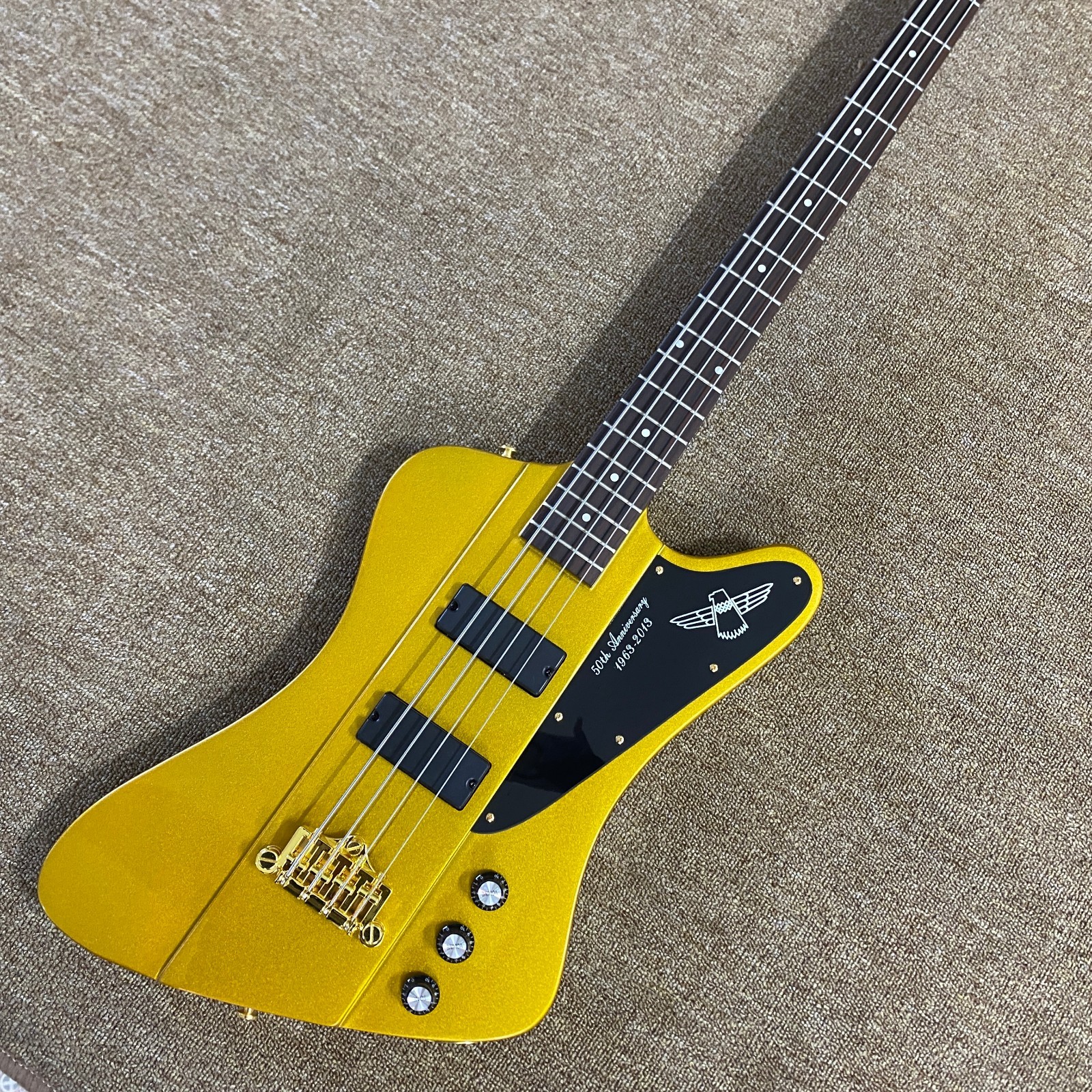 Electric Bass Guitar Golden Mahogany Body 4String Free Shipping