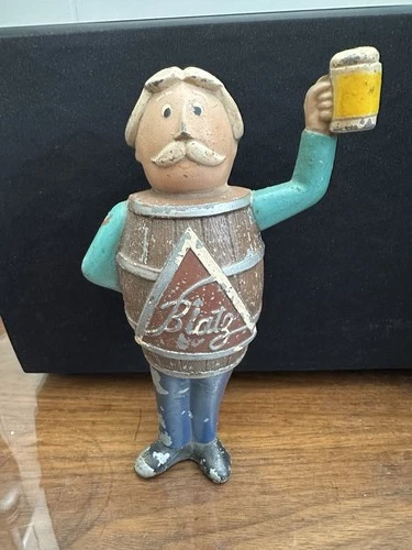 VINTAGE 1950'S BLATZ BEER BARREL MAN CAST METAL PART  OF SIGN CLOCK