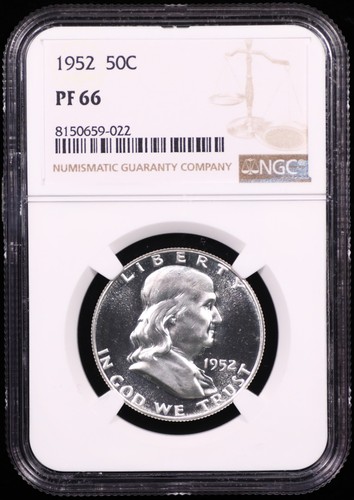 1952 Proof Franklin Half Dollar NGC PF66 – Mirror Fields & Sharp Detail