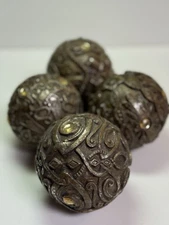 Decorative Jeweled 3 1/2" Balls-Set of 4