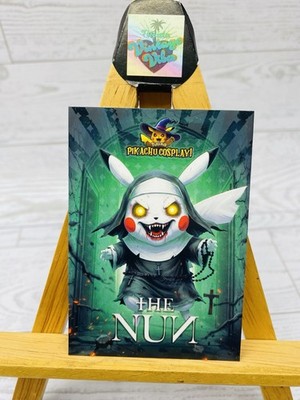 Pikachu as The Nun Cosplay Box Hit Non- Pokémon / Horror Fan Art Card